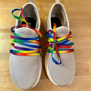 Vibrant Rainbow Lace Women's Athletic Shoes